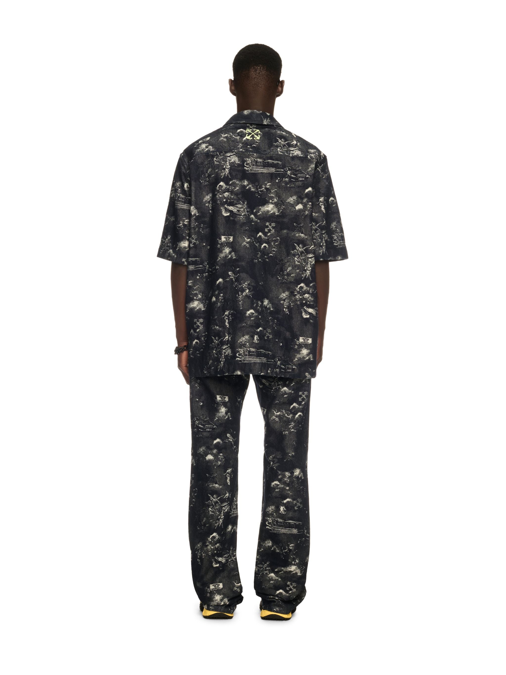 Off-White Fresco Jacq Den Bowling Shirt Blue