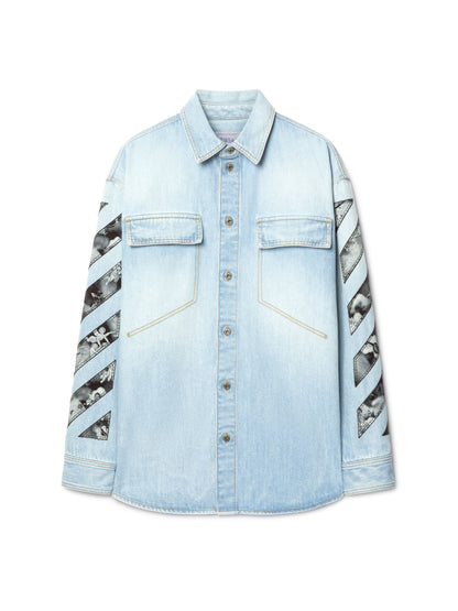 Off-White Fresco Diag Arr Den Milit Shi Blue
