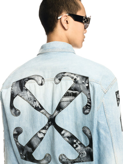 Off-White Fresco Diag Arr Den Milit Shi Blue