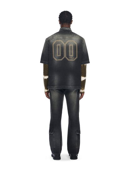 Off-White Denim Zip Bowling Shirt Black