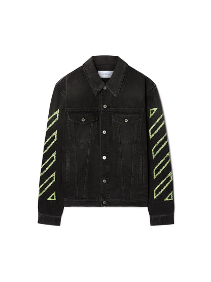 Off-White Diag Arr Outl Den Skate Jkt Black