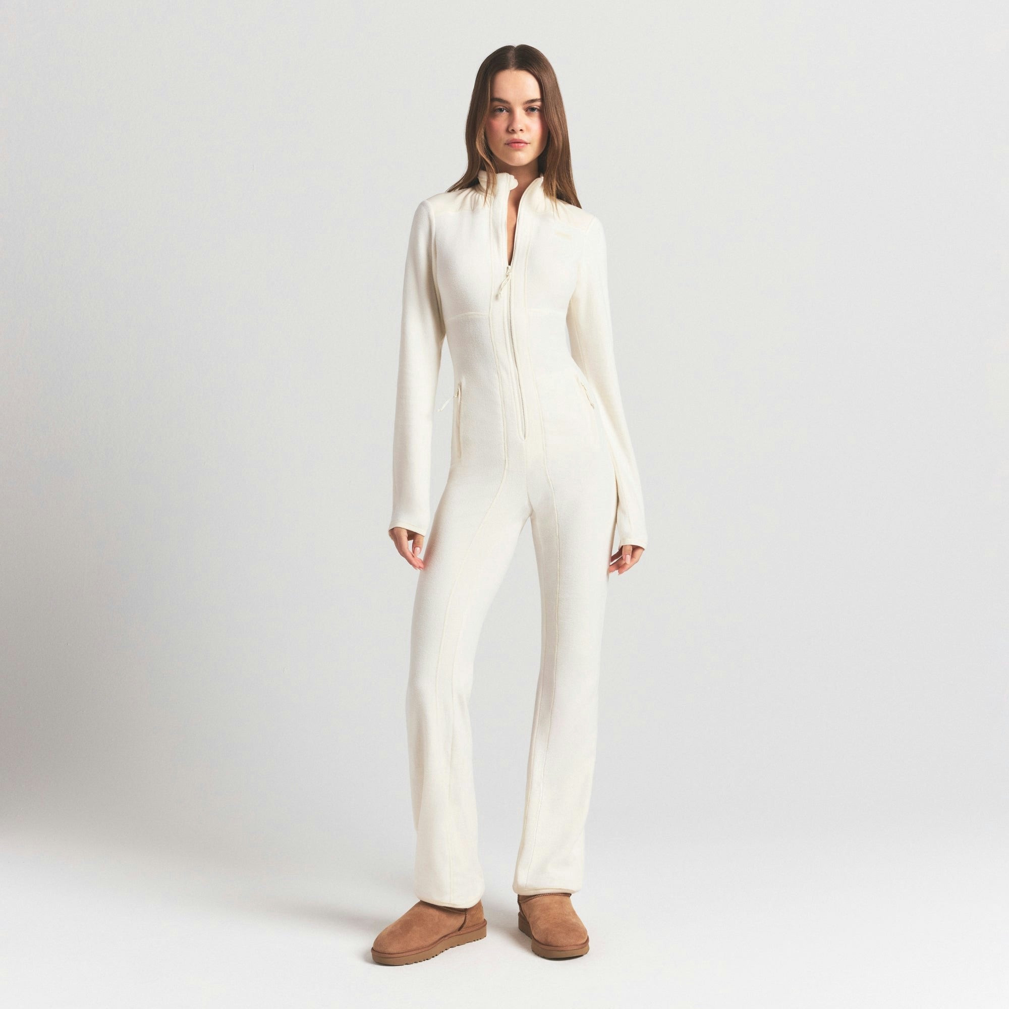 Skims Outdoor Fleece Catsuit Ecru