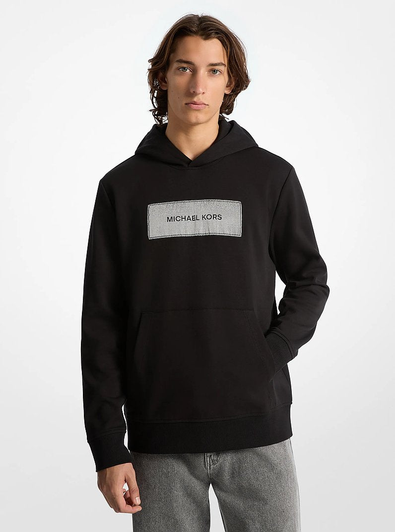 Michael Kors Logo Cotton Blend Hoodie BLACK