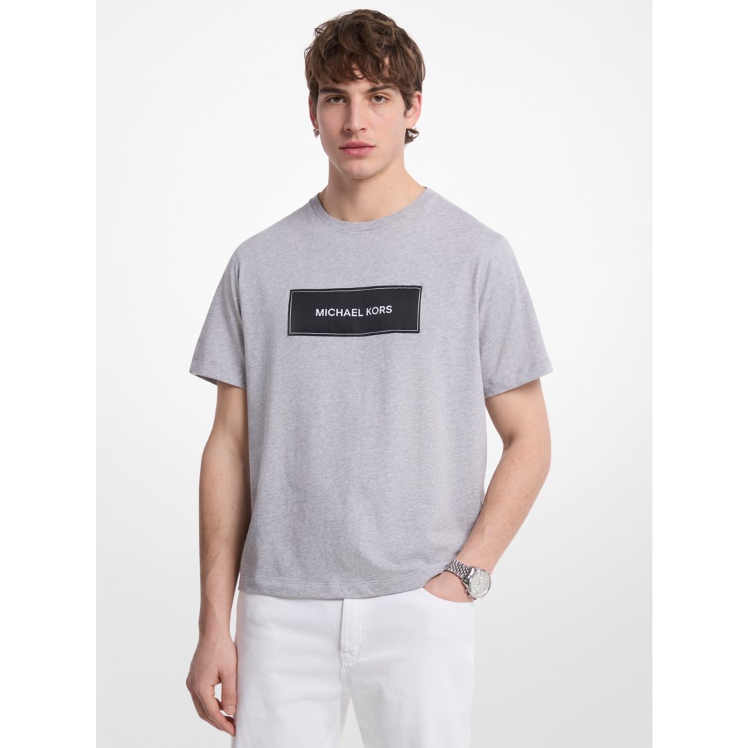 Michael Kors Logo Cotton T-Shirt HEATHER GREY