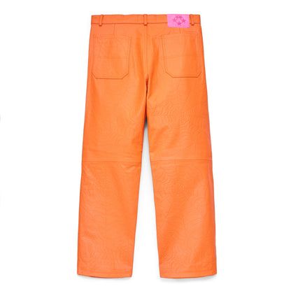 Sp5der Debossed WEB Leather PANT