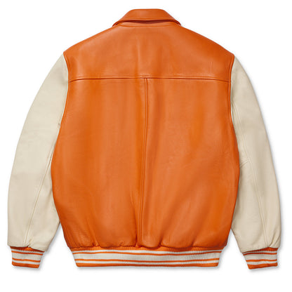 Sp5der Leather Varsity Jacket