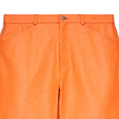 Sp5der Debossed WEB Leather PANT