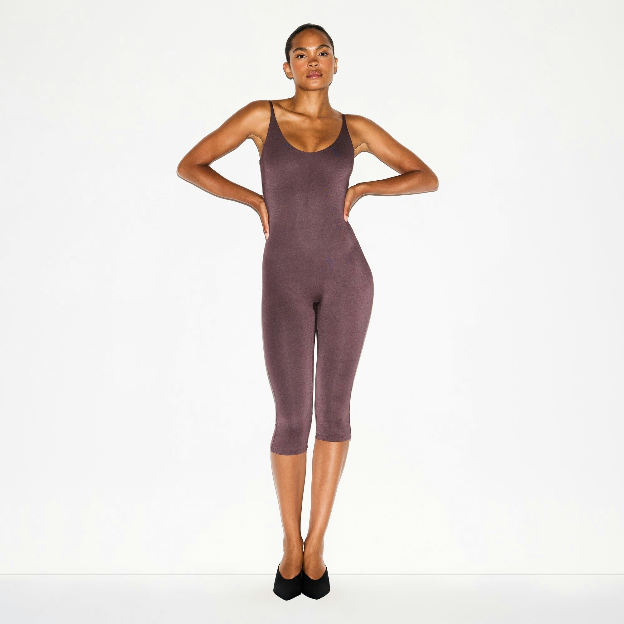 Skims Smooth Layers Capri Catsuit Raisin
