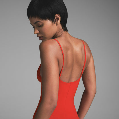 Skims Fits Everybody Lace Triangle Onesie Cayenne