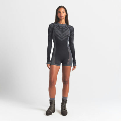 Skims Skims First Layers Half Zip Onesie Obsidian Winter Fair Isle