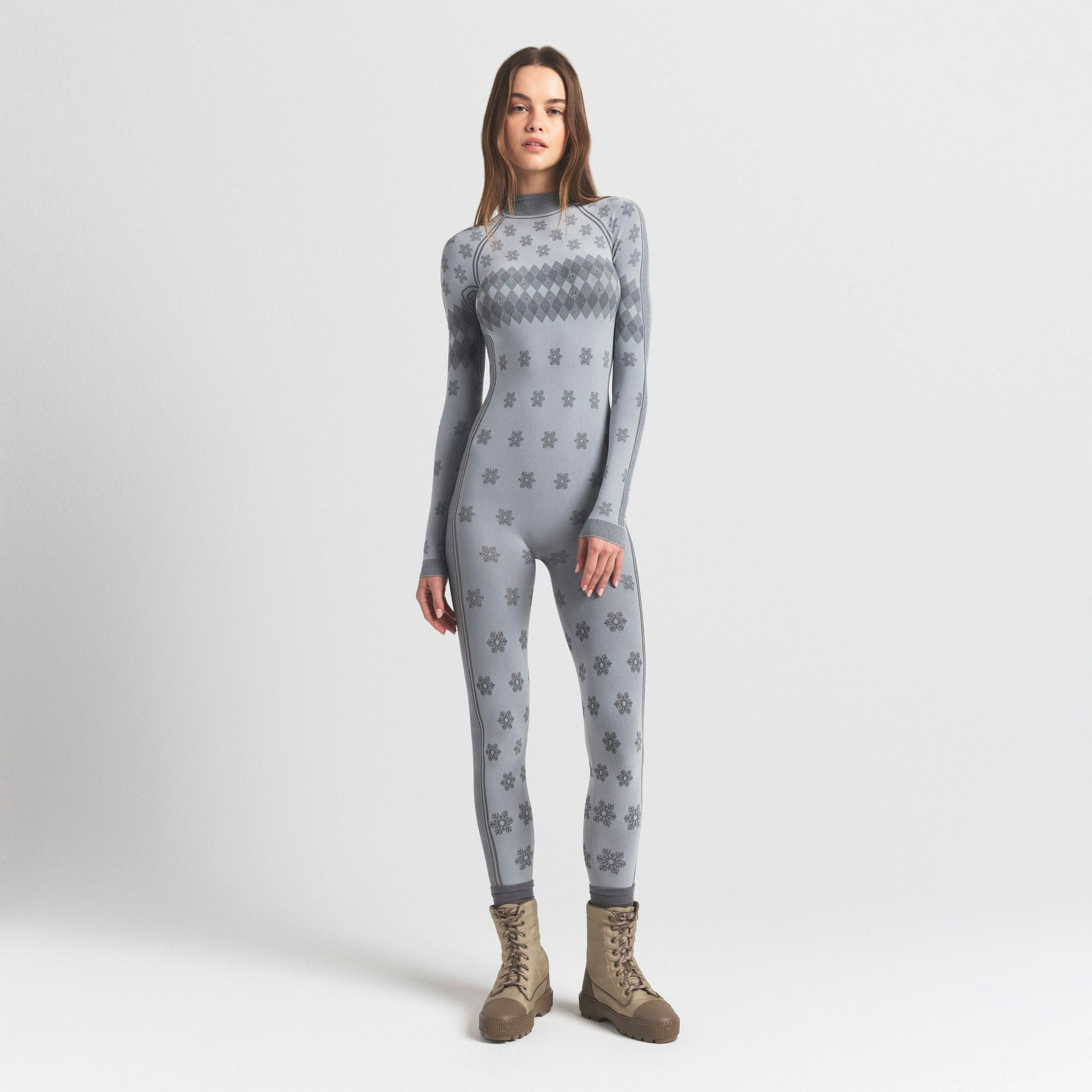 Skims Skims First Layers Turtleneck Catsuit Mirror Winter Fair Isle