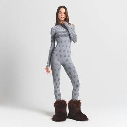 Skims Skims First Layers Turtleneck Catsuit Mirror Winter Fair Isle