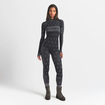 Skims Skims First Layers Turtleneck Catsuit Obsidian Winter Fair Isle