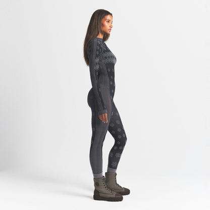 Skims Skims First Layers Turtleneck Catsuit Obsidian Winter Fair Isle