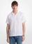 Michael Kors Signature Logo Linen Camp Shirt WHITE