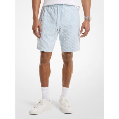Michael Kors Logo Jacquard Terry Shorts PASTEL BLUE