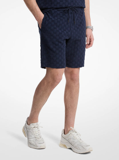 Michael Kors Logo Jacquard Terry Shorts MIDNIGHT