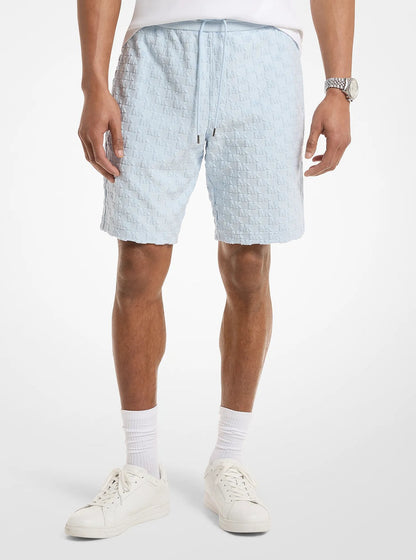 Michael Kors Logo Jacquard Terry Shorts PASTEL BLUE