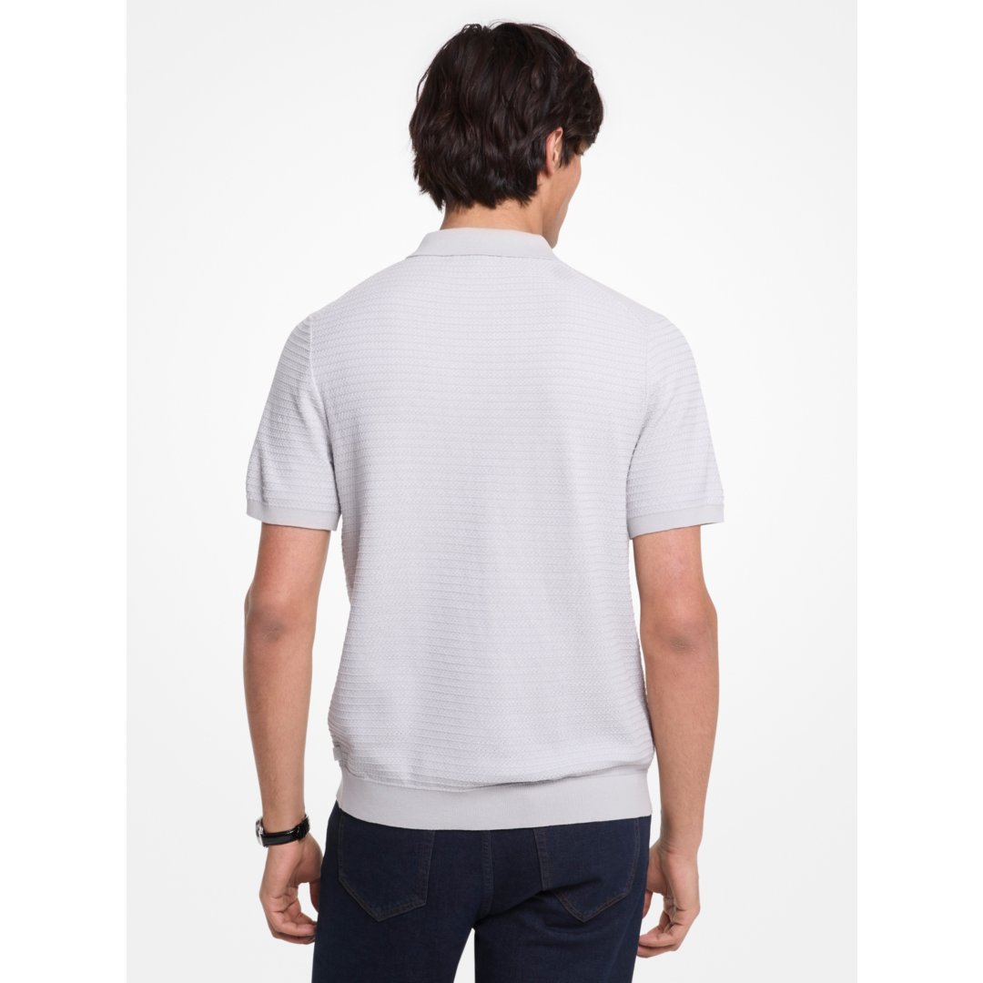 Michael Kors Cotton Tuck Stitch Shirt PEARL GREY