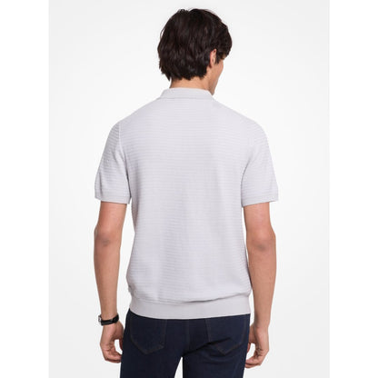 Michael Kors Cotton Tuck Stitch Shirt PEARL GREY