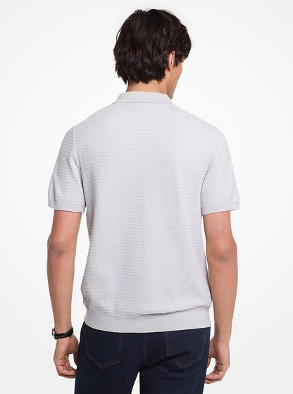 Michael Kors Cotton Tuck Stitch Shirt PEARL GREY