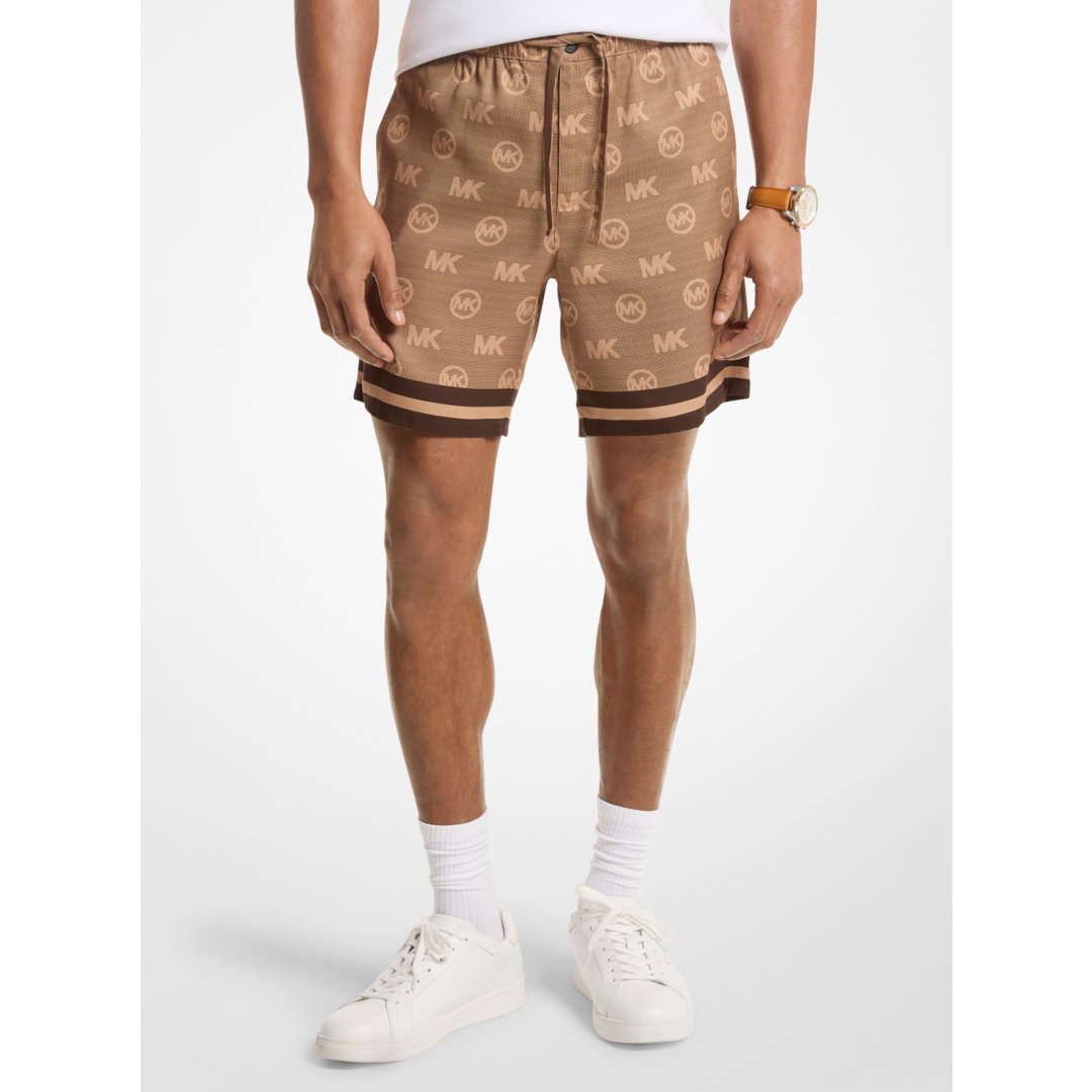 Michael Kors Logo TENCEL Shorts ACC CAMEL