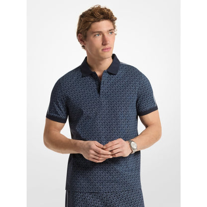 Michael Kors Signature Logo Cotton Polo Shirt MIDNIGHT