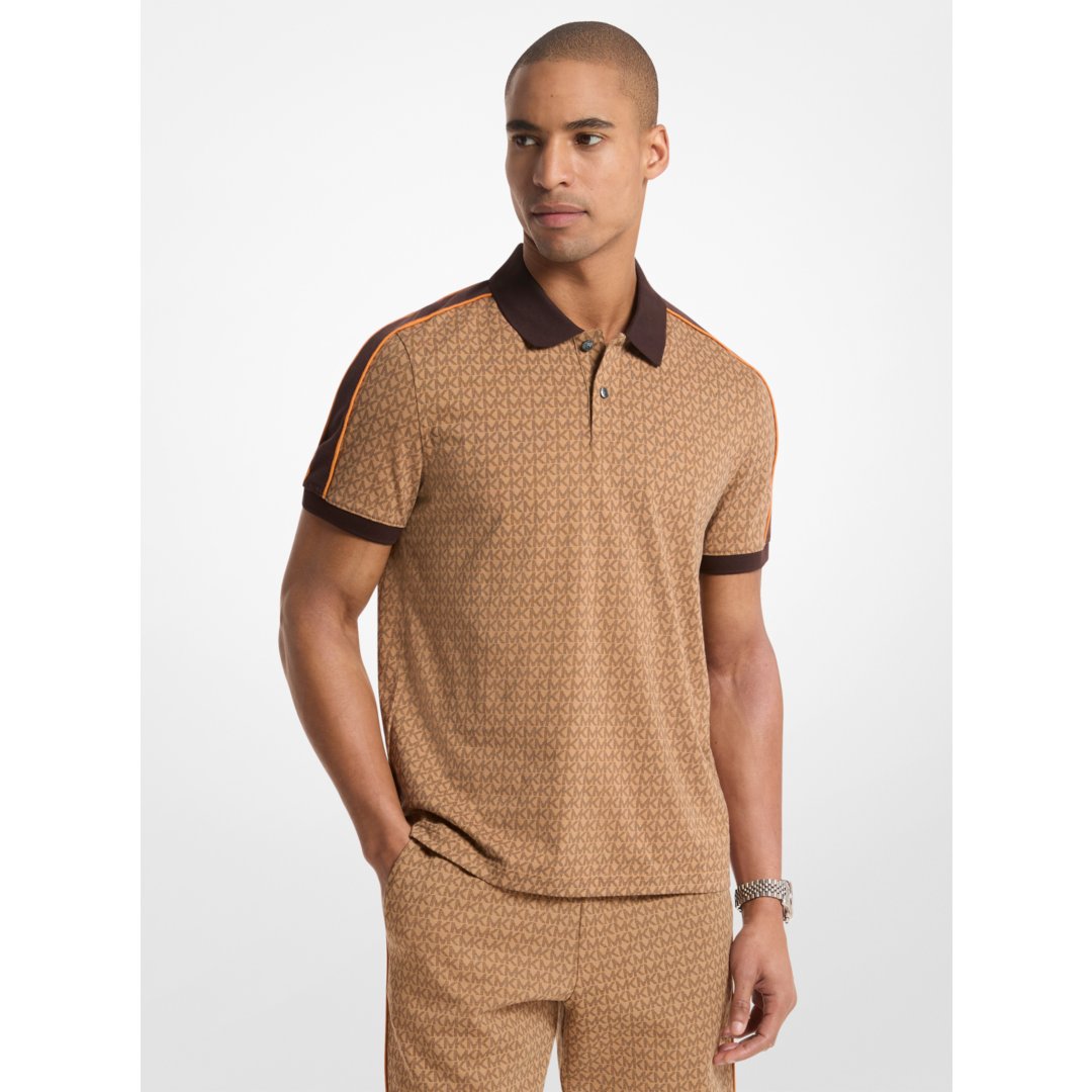 Michael Kors Signature Logo Cotton Polo Shirt ACC CAMEL