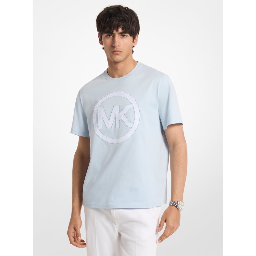 Michael Kors Logo Cotton Jersey T-Shirt PASTEL BLUE