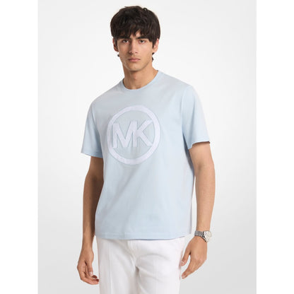 Michael Kors Logo Cotton Jersey T-Shirt PASTEL BLUE