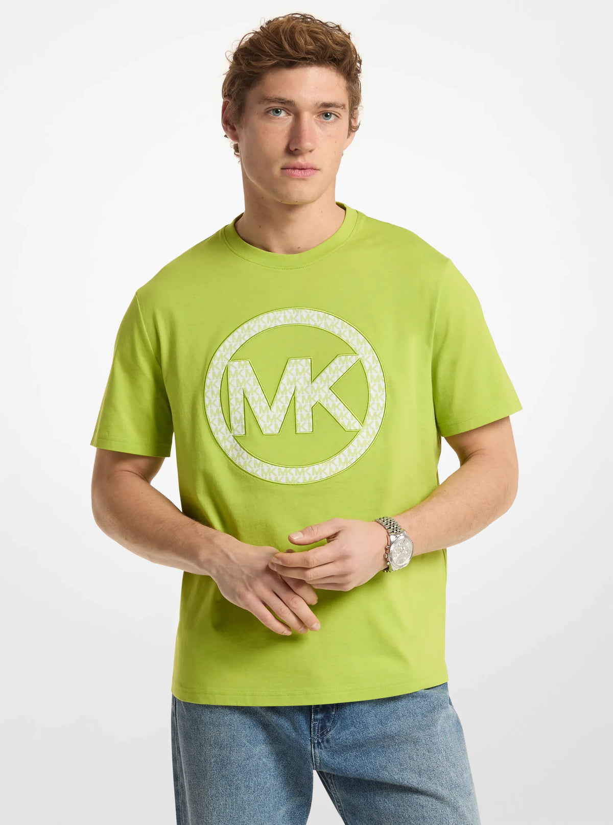 Michael Kors Logo Cotton Jersey T-Shirt LIME