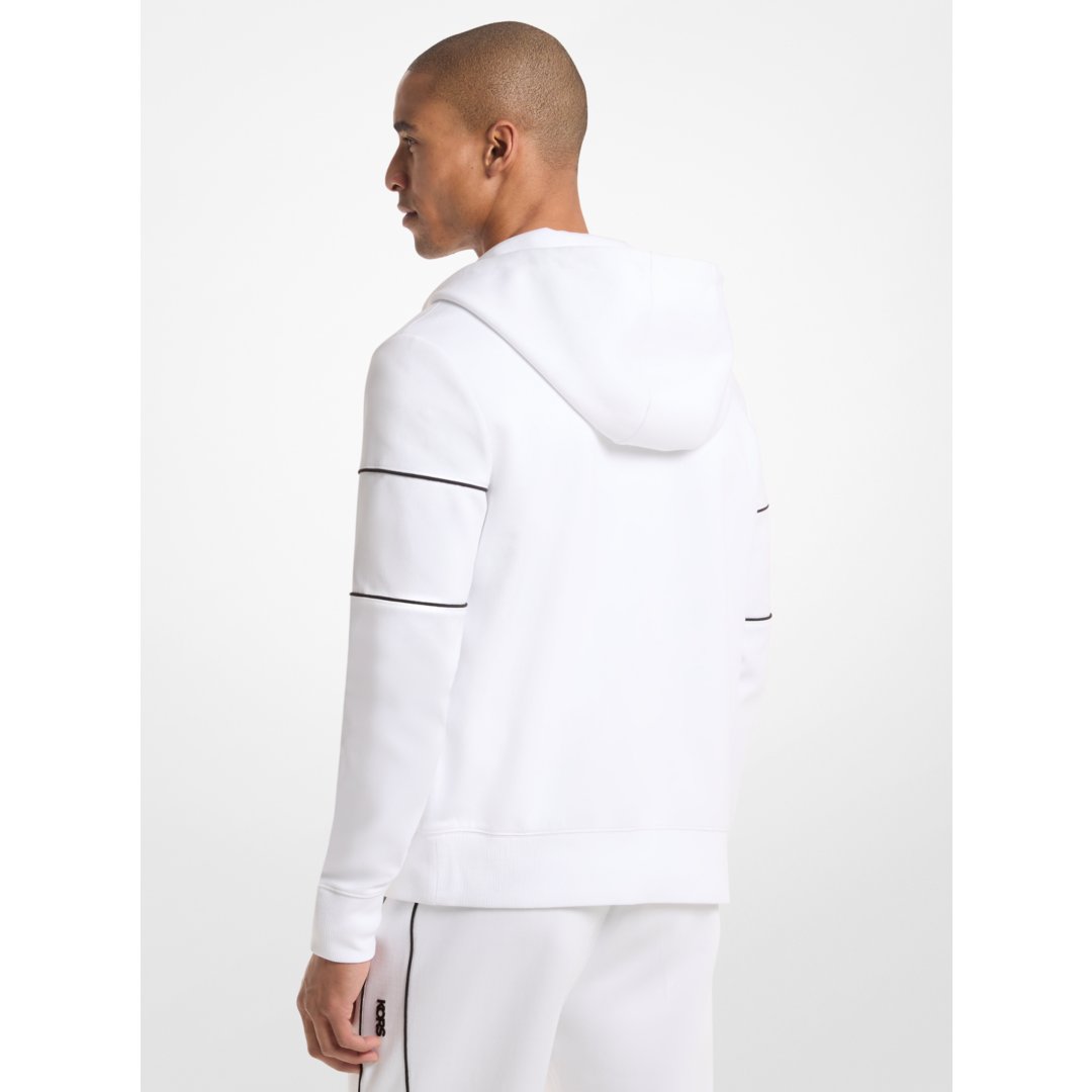 Michael Kors Cotton Blend Zip-Up Hoodie WHITE