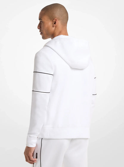 Michael Kors Cotton Blend Zip-Up Hoodie WHITE