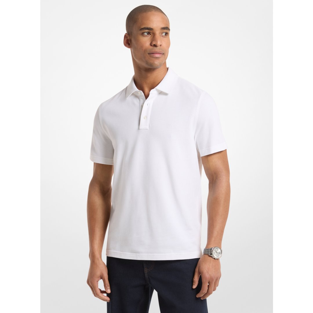 Michael Kors Pima Cotton Piqu Polo Shirt WHITE