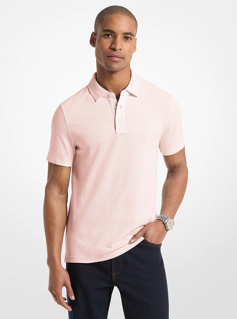 Michael Kors Pima Cotton Piqu Polo Shirt POWDER BLUSH