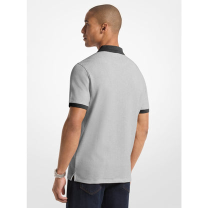 Michael Kors Waffle Stretch Cotton Polo Shirt BLACK