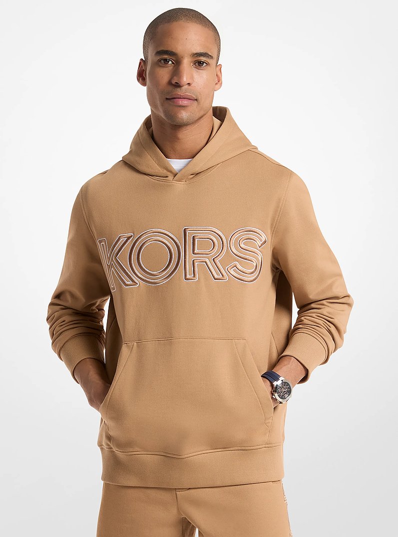 Michael Kors Logo Cotton Hoodie DARK CAMEL