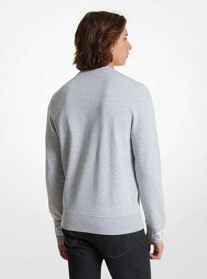 Michael Kors Logo Trim Cotton Blend Sweatshirt HEATHER GREY