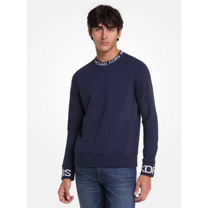 Michael Kors Logo Trim Cotton Blend Sweatshirt MIDNIGHT