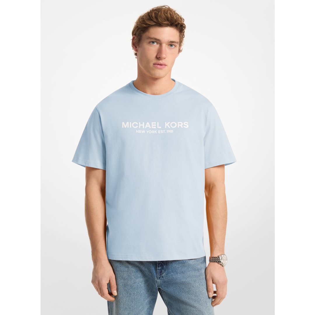 Michael Kors Logo Cotton T-shirt PASTEL BLUE