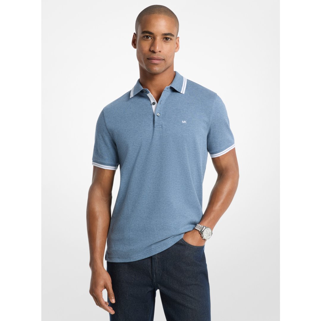 Michael Kors Greenwich Cotton Polo Shirt DENIM HTR