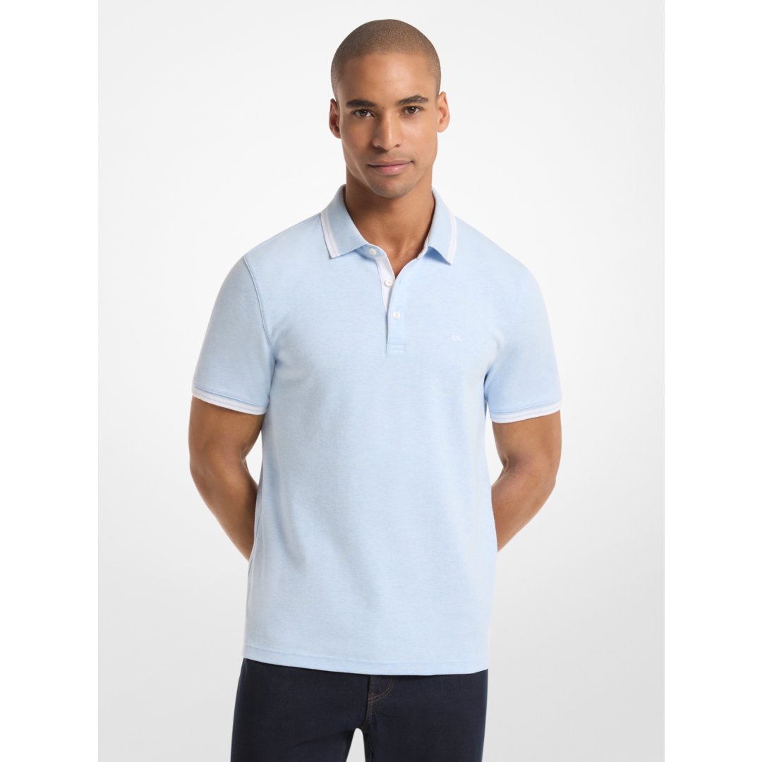 Michael Kors Greenwich Cotton Polo Shirt PASTEL BLUE HEATHER