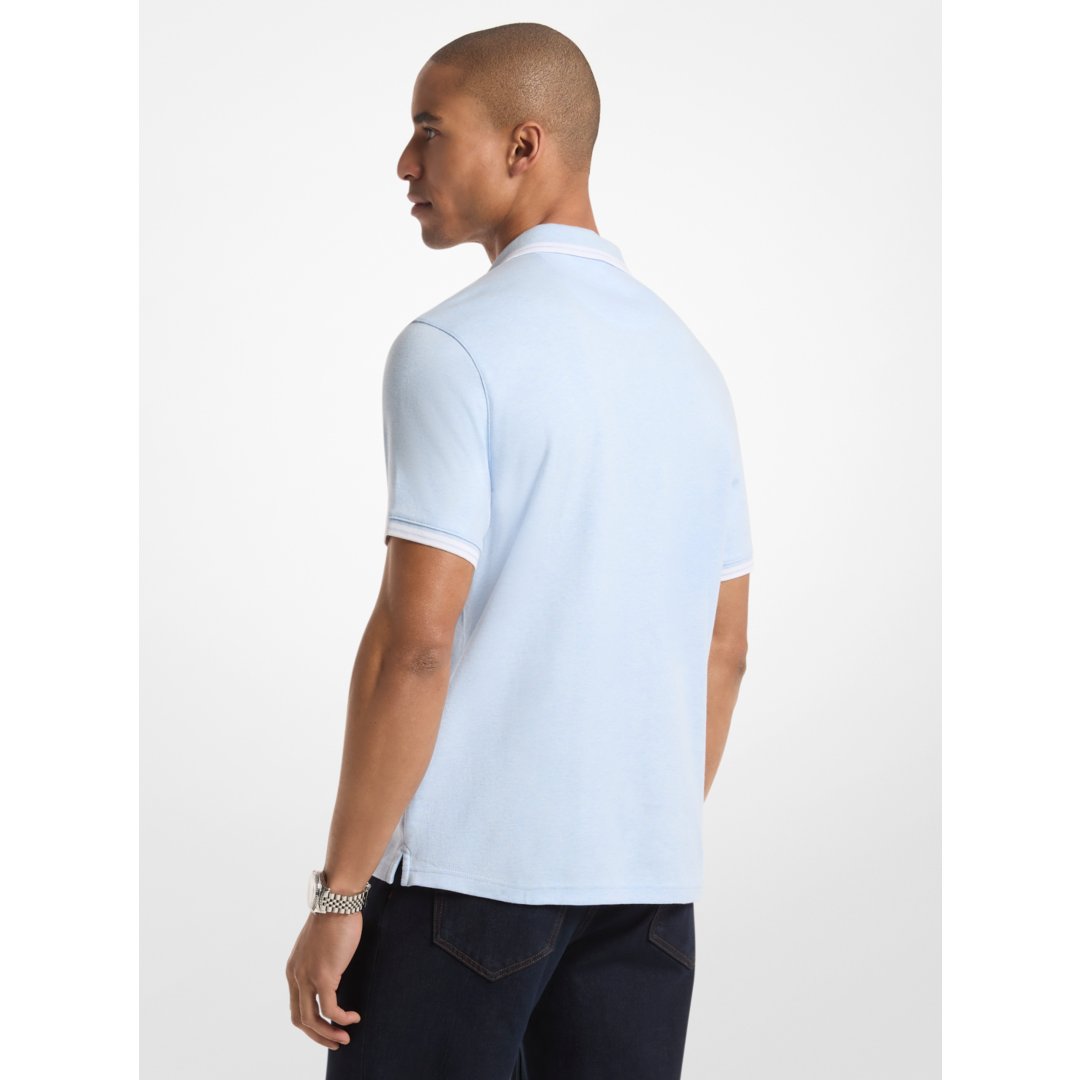 Michael Kors Greenwich Cotton Polo Shirt PASTEL BLUE HEATHER