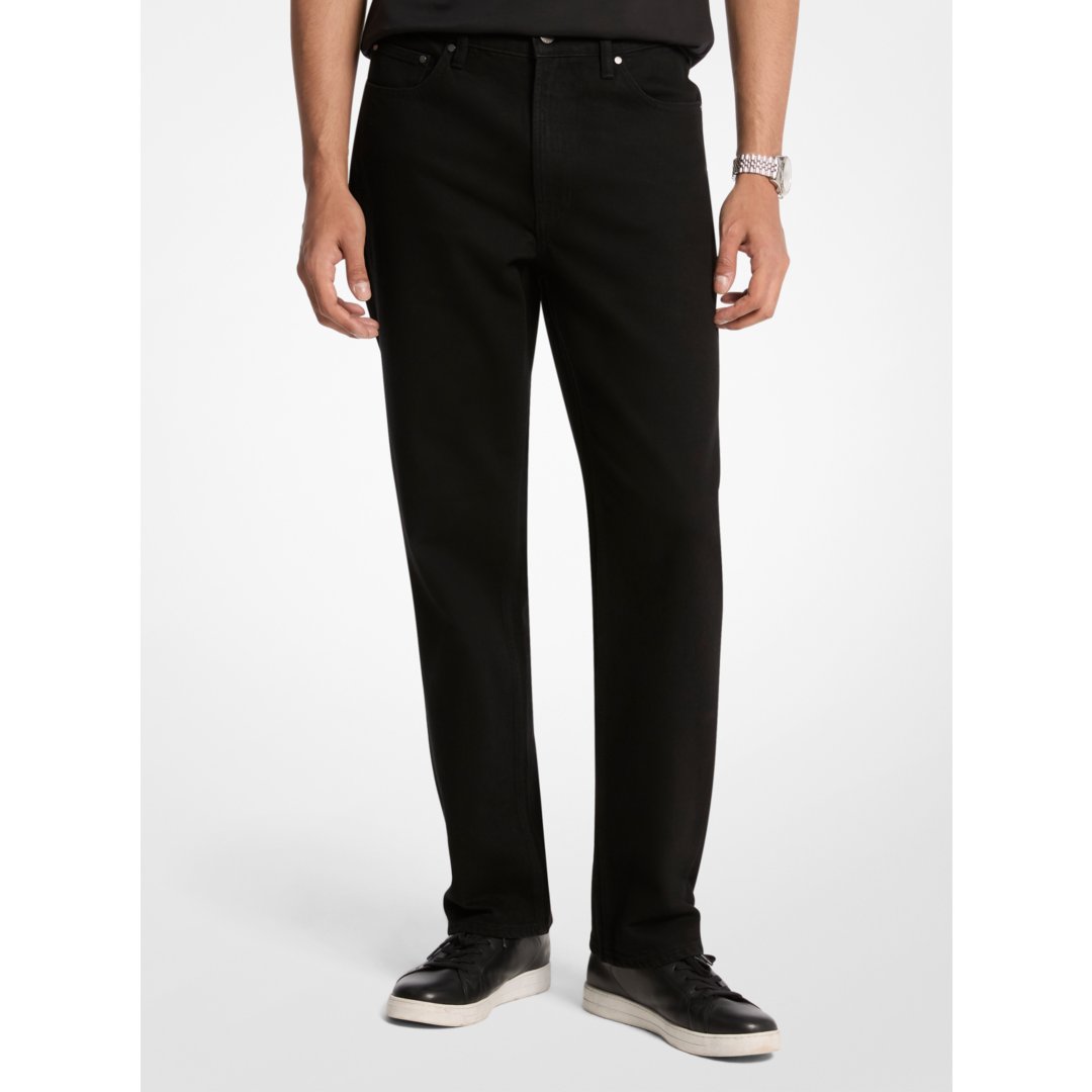 Michael Kors Finn Straight-Fit Stretch Denim Jeans BLACK