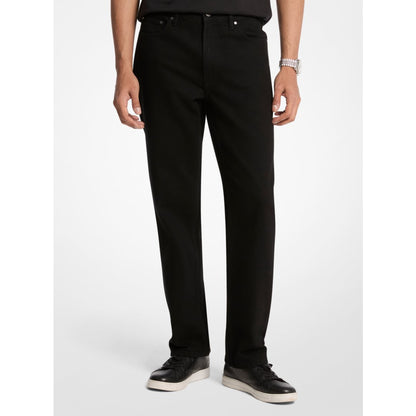 Michael Kors Finn Straight-Fit Stretch Denim Jeans BLACK