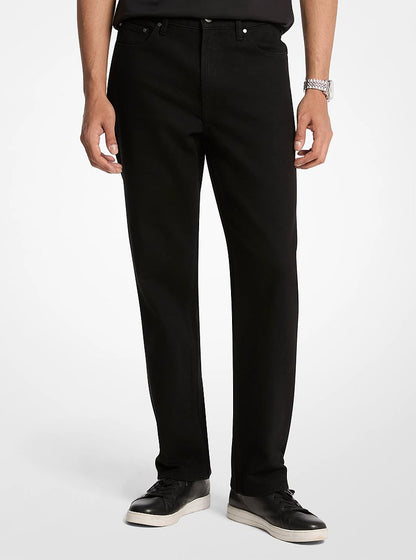 Michael Kors Finn Straight-Fit Stretch Denim Jeans BLACK