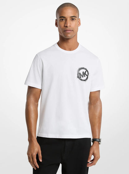 Michael Kors Graphic Logo Cotton Jersey T-Shirt WHITE