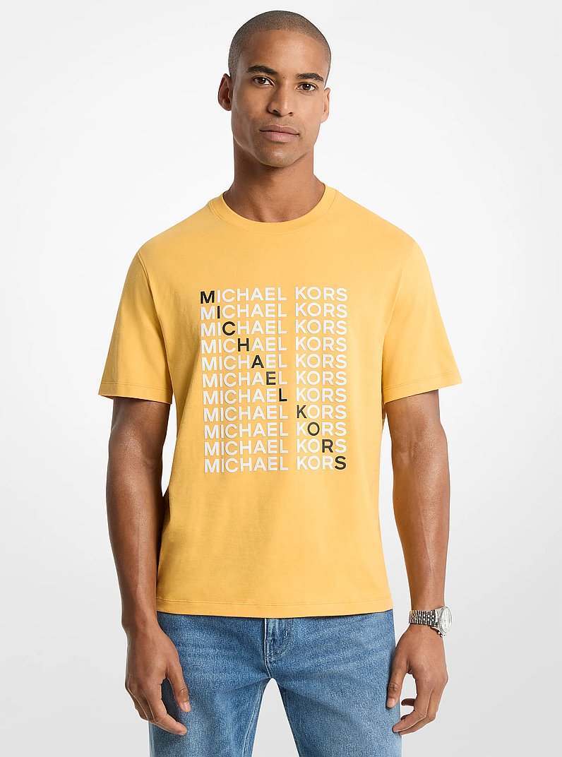 Michael Kors Graphic Logo Cotton Jersey T-Shirt HONEYWHEAT