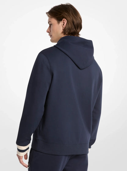 Michael Kors KORS Varsity Knit Cotton Blend Hoodie MIDNIGHT