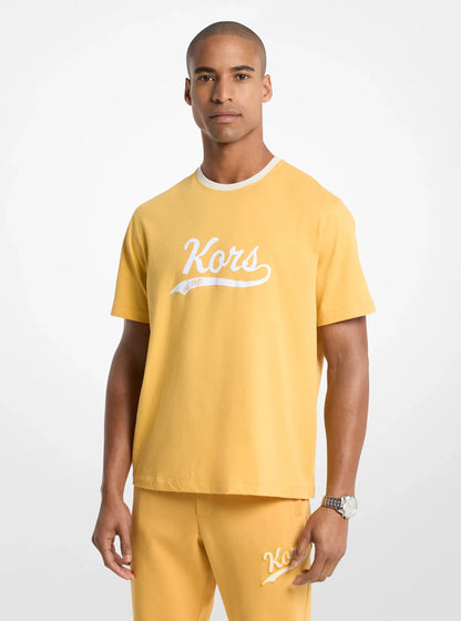 Michael Kors KORS Varsity Cotton Jersey T-Shirt HONEYWHEAT